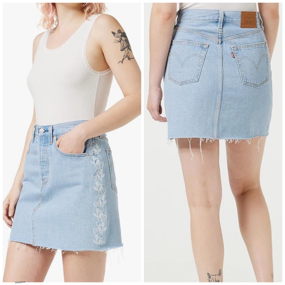 Levi’s Iconic Denim Skirt in Needlecraft